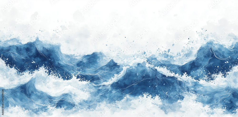 Fototapeta premium Blue waves background