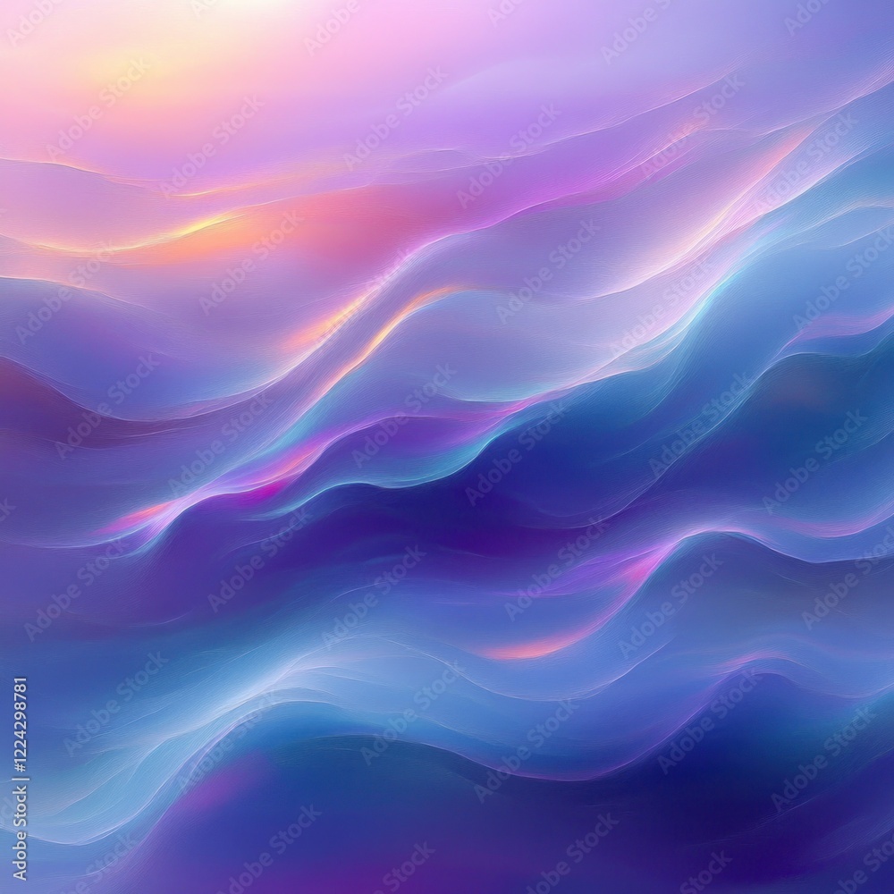 Obraz premium Pastel Iridescent Abstract Background Flowing Waves Modern Gradient Design