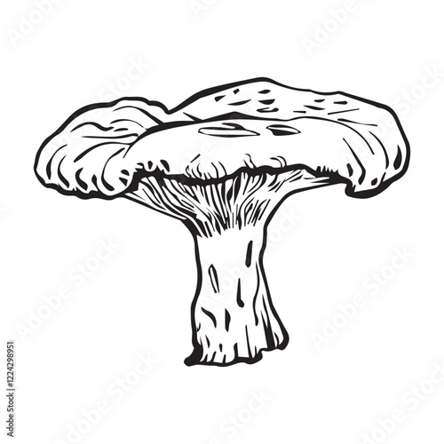 Flat vector hand drawn black and white cartoon Fly agaric mushroom outline illustration. Fly agaric, Fly agaric illustration, mushrooms.