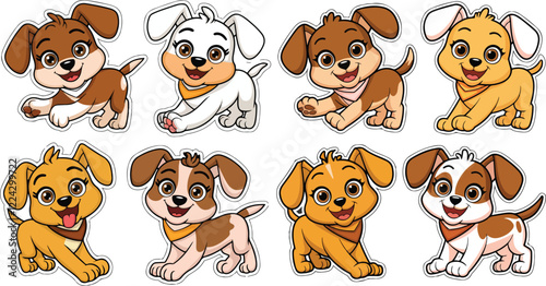 cartoon-style sticker dog vector design 