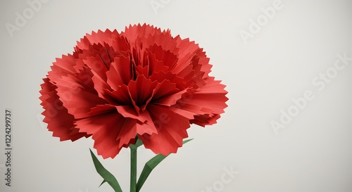 Stunning Red Paper Carnation Flower Origami Art