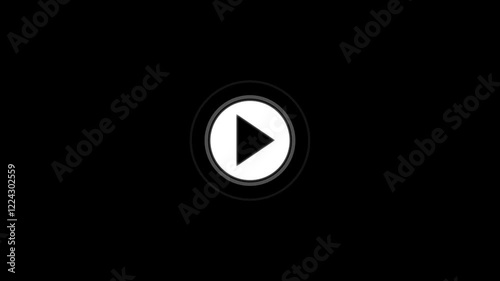 Video, audio neon play button icon animation. glowing play button animation. technology and computer concept,
