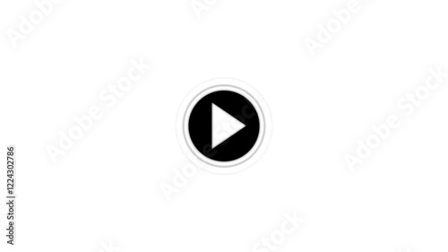 audio neon play button icon animation. glowing play button animation. Press to play.