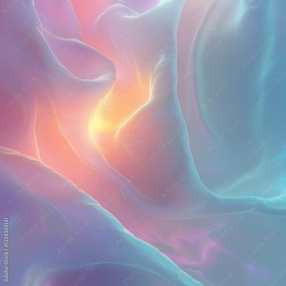 Fototapeta premium Abstract Iridescent Pastel Background with Fluid Waves and Gradient Colours