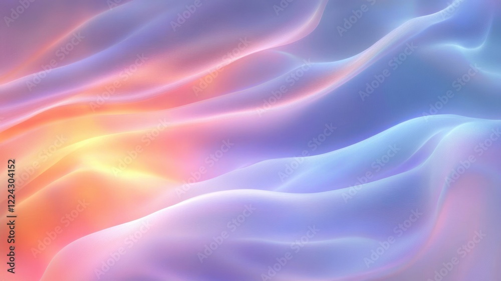 Fototapeta premium Soft Pastel Dreamy Abstract Iridescent Background Flowing Lines Impressionism Glow