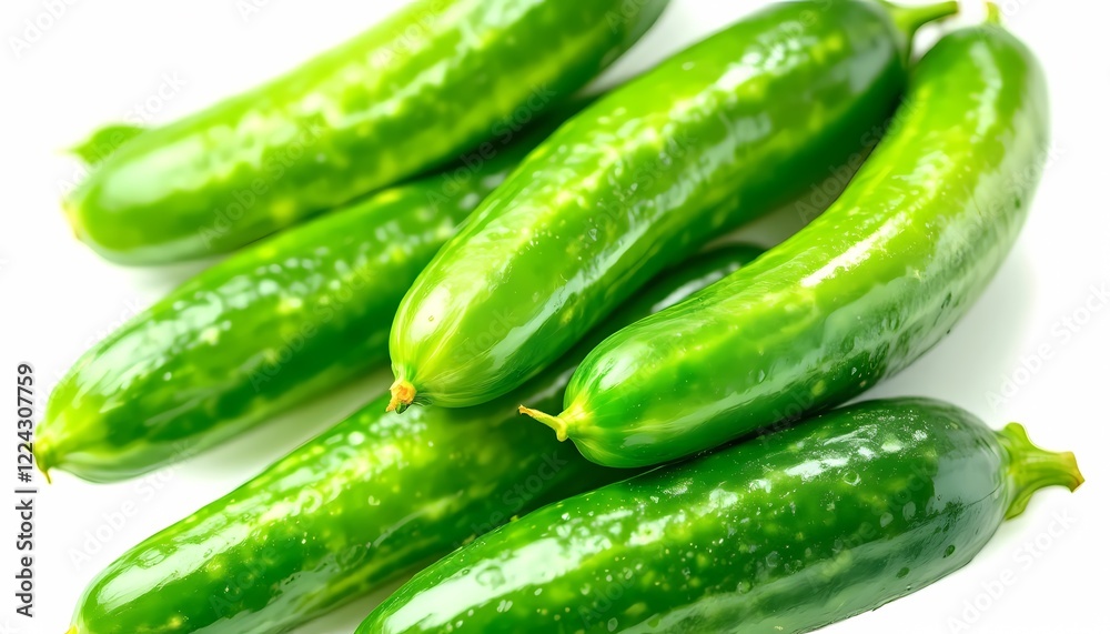 Fresh Green Cucumbers Juicy Healthy Vegetables Fresh Green Cucumbers Juicy Healthy Vegetables