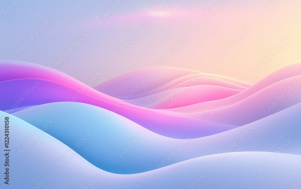A tranquil snow-covered forest illuminated by radiant light waves flowing in pastel hues of pink, purple, and turquoise. The glowing aurora above creates a dreamlike and magical winter setting A tranquil snow-covered forest illuminated by radiant light waves flowing in pastel hues of pink, purple, and turquoise. The glowing aurora above creates a dreamlike and magical winter setting