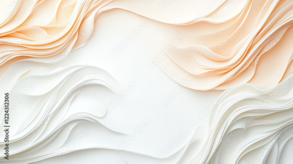 Fototapeta premium Abstract soft waves in pastel shades create a serene and elegant background with flowing lines and smooth curves.