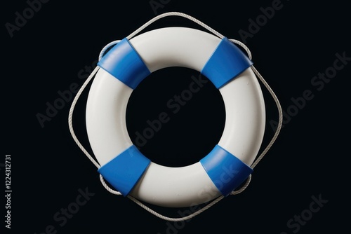 A Classic Lifebuoy Against a Striking Black Background