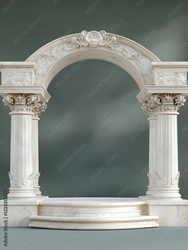 Naklejka premium Classic Arch Columns Mockup Background