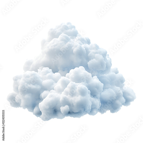 Fluffy white cumulus cloud isolated on white background