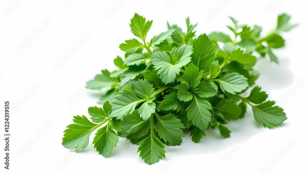Fresh Green Herbs Bunch Isolated White Background Fresh Green Herbs Bunch Isolated White Background