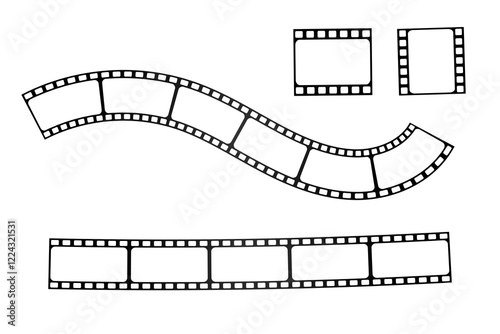 Photo negative film strip reel variant vector