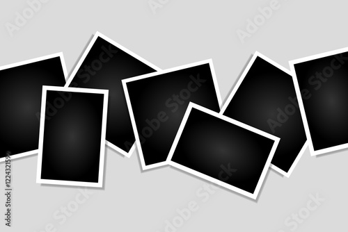 Untidy photo frame collage mockup banner template design