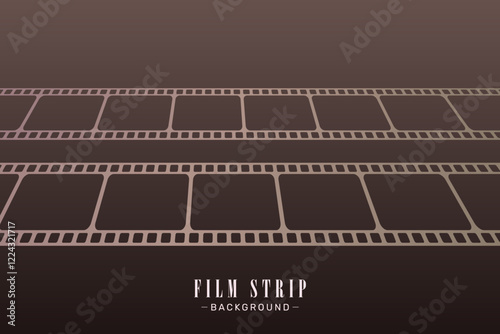 Film strip perspective background. Cinema film reel vector design