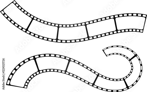 Film strip collection. Cinema film reel vector design