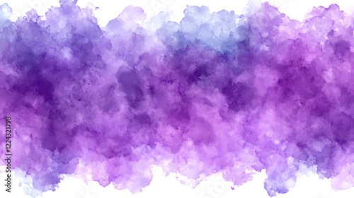 Purple Watercolor Painting with Blended Brushstrokes and Cloud-Like Texture