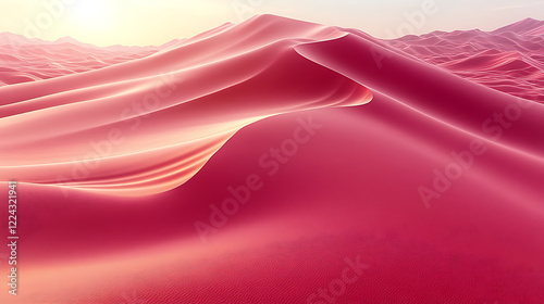 Pink Sand Dune with Soft Light and Subtle Gradient