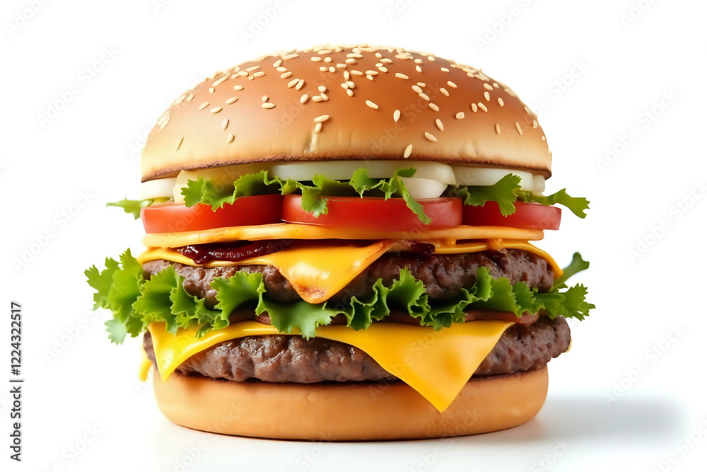 Delicious Hamburger with white Background Delicious Hamburger with white Background