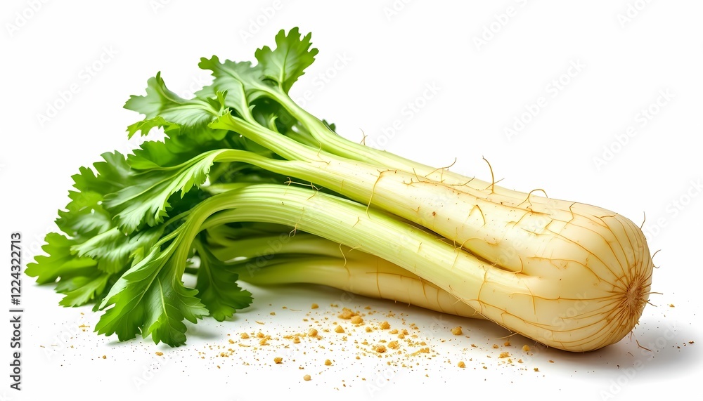 Fresh Celery Root with Green Leaves Ready to Cook Fresh Celery Root with Green Leaves Ready to Cook