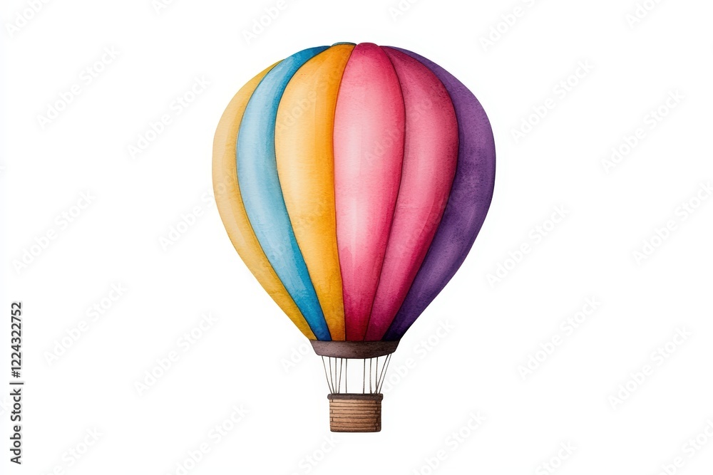 Fototapeta premium A colorful hot air balloon soaring through the sky, symbolizing adventure and freedom, perfect for travel and exploration themes.