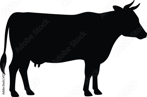 Cow silhouette vector, Whole cow silhouette