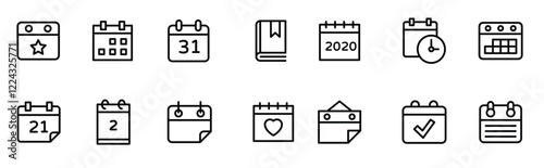 set table calendar icons