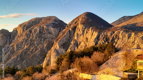 Lovcen mountain peaks on a sunny day. photo