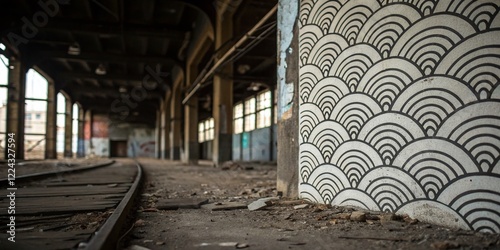 Abstract Scallop Wave Pattern: Urban Exploration Background