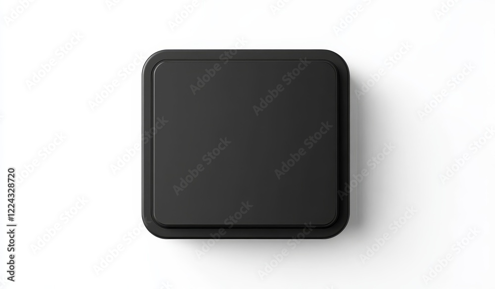 Square black button on white background. Square black button on white background.