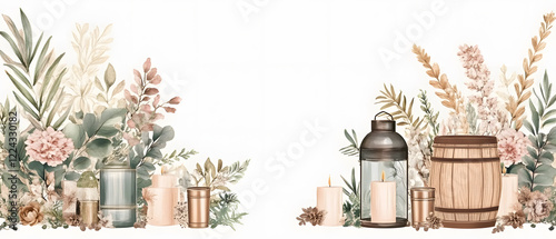 Playful and romantic wedding couple illustrations concept and wedding accessories in hand-drawn.