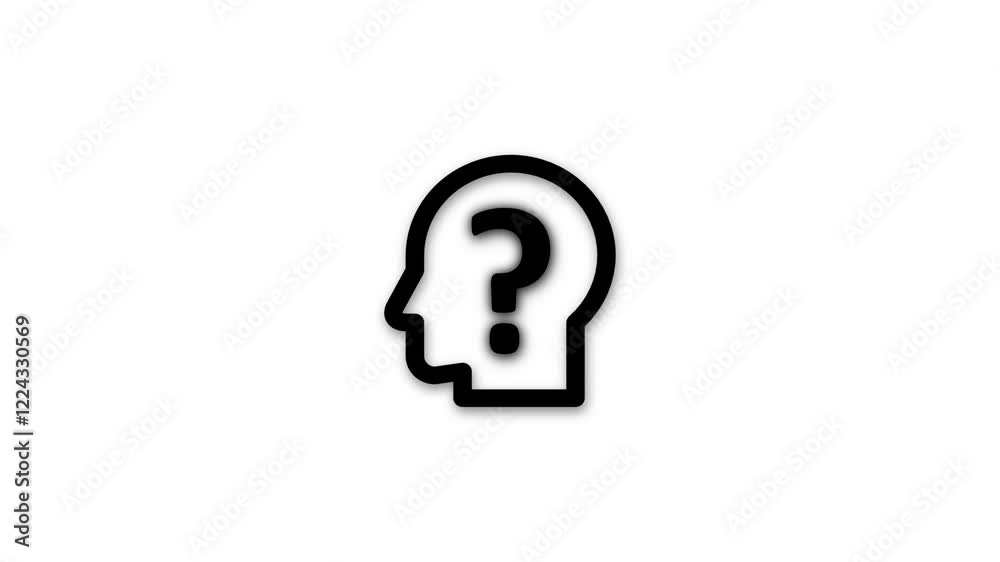 Head with question mark icon isolated .Asking icon . Head with question mark icon isolated .Asking icon .