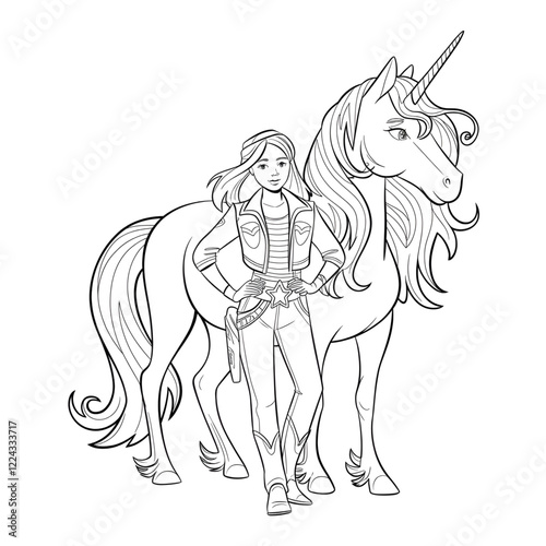 knight with horse coloring page 