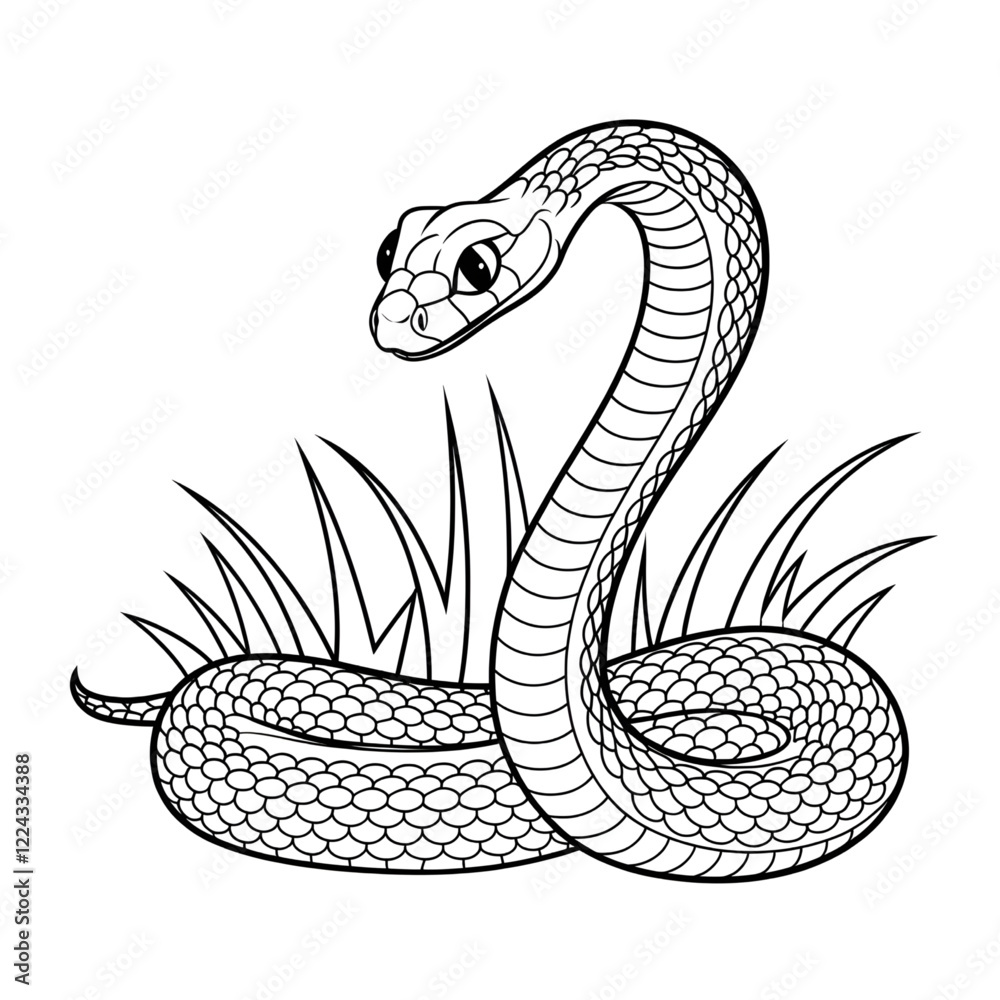 Fototapeta premium snake in the shape of a snake coloring page