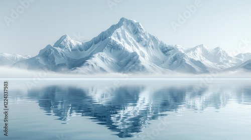 Wallpaper Mural A snow-capped mountain range reflected in a still lake. AI generative. . Torontodigital.ca