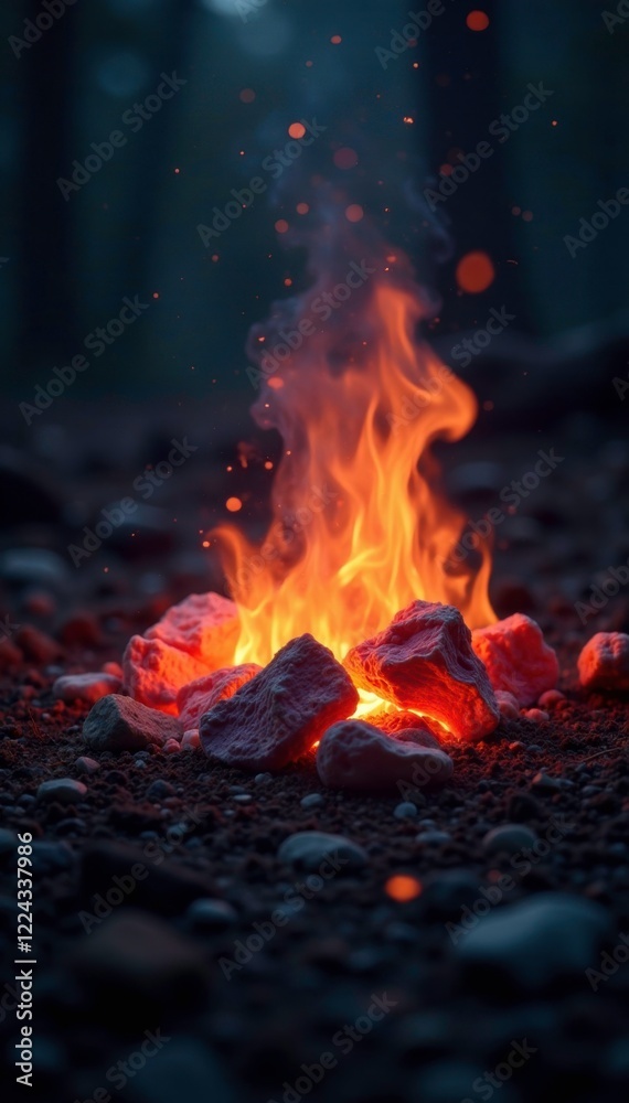 Softly glowing embers cast an otherworldly glow on the surrounding air, hazy, glow, ambient Softly glowing embers cast an otherworldly glow on the surrounding air, hazy, glow, ambient