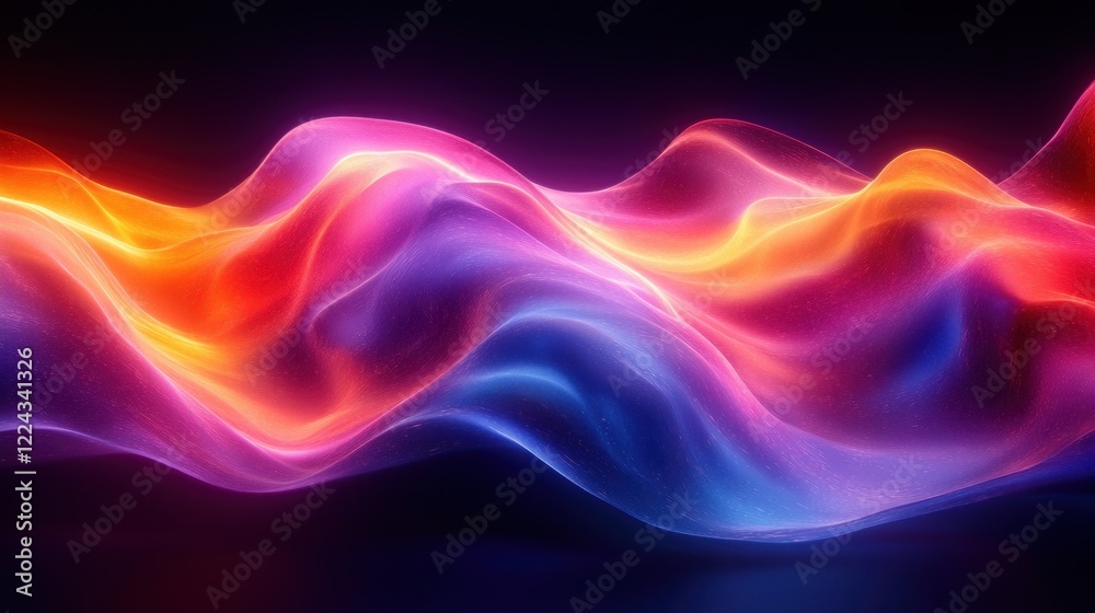 Fototapeta premium Abstract Fluid Wave in Neon Colors Beautiful Modern Design Futuristic Background 3D Render