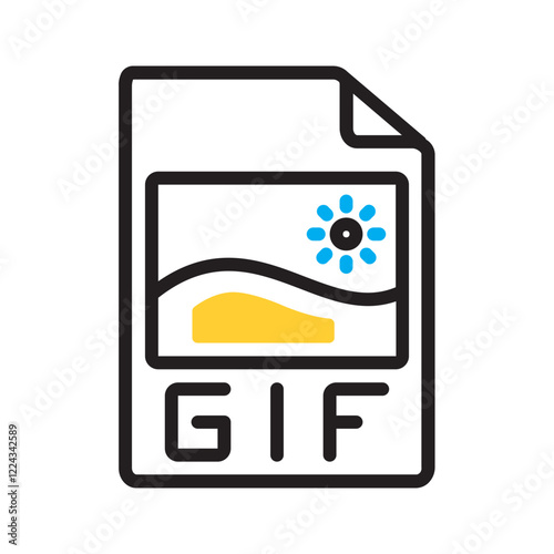 Vector multi color icon for Animated gif