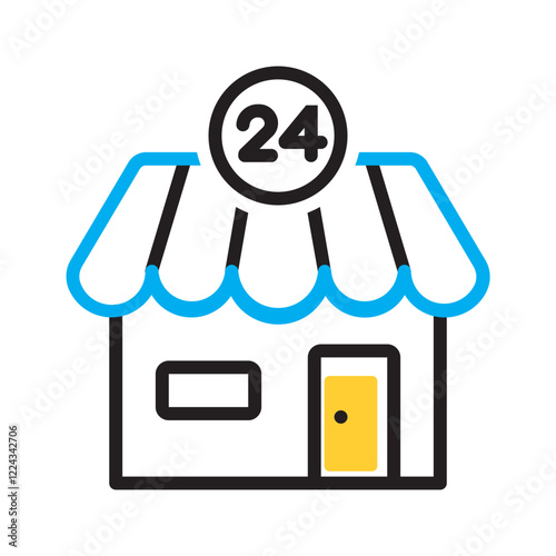 Vector multi color icon for convenience store