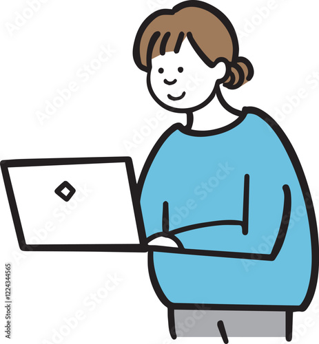 パソコンを使っている人 / person who using laptop