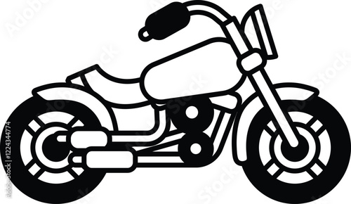 A black and white motorcycle with a white handlebar