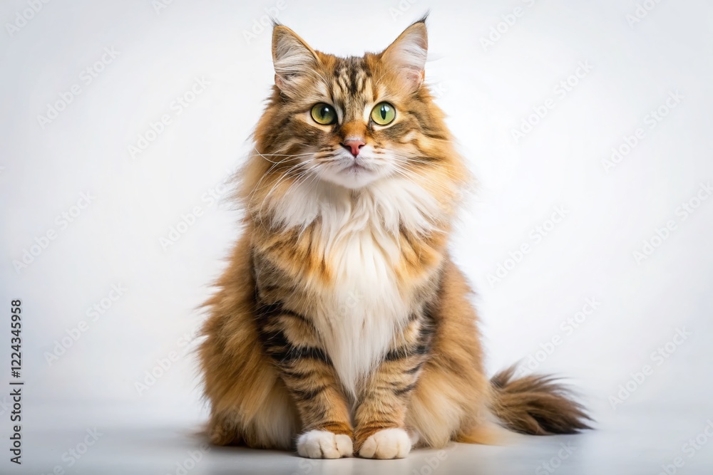 Adorable Shelter Cat Studio Portrait - Cute Kitten Isolated on White Background Adorable Shelter Cat Studio Portrait - Cute Kitten Isolated on White Background