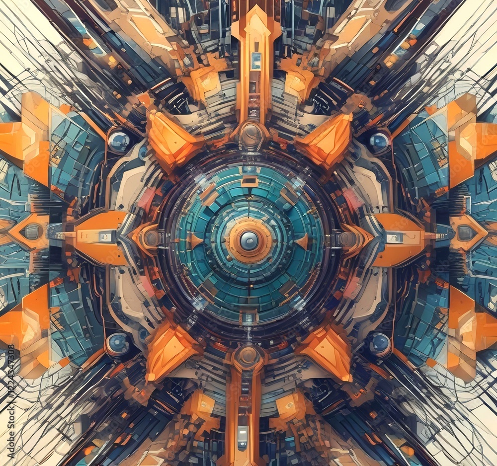 Fototapeta premium Illustration of abstract technology background.