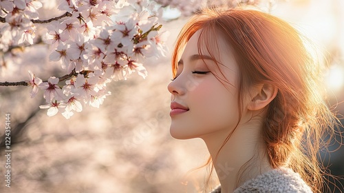 Stunning cherry blossoms in full bloom at Hirosaki Park, Japan, a breathtaking spring scene. photo