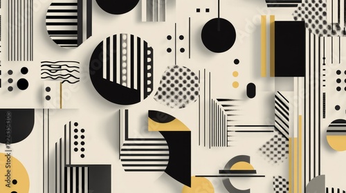 Wallpaper Mural Stylish geometric shapes forming a seamless vector background design. Torontodigital.ca