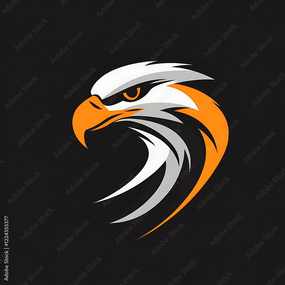 Fototapeta premium Artistic eagle artwork highlighting luminous wings on a black background