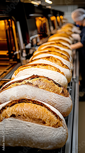 Industrial bakery with automated ovens
 photo