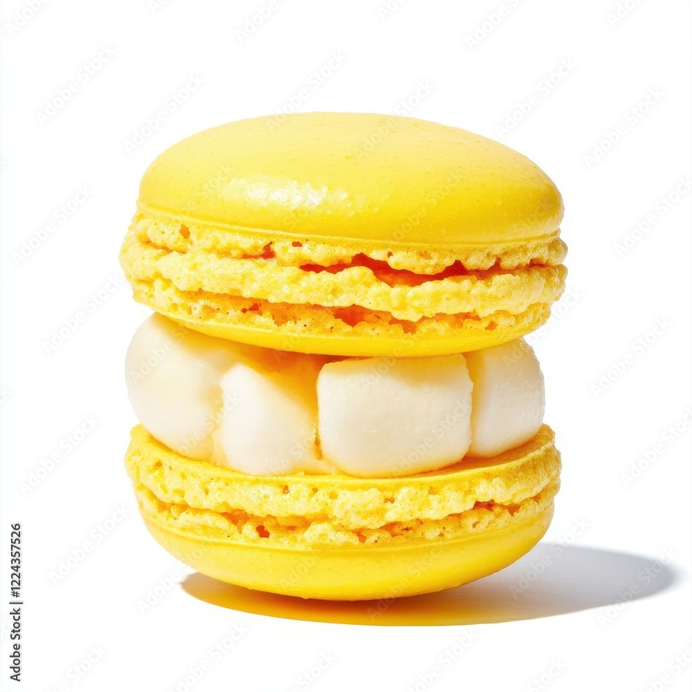 Banana macaron isolated on white background Banana macaron isolated on white background
