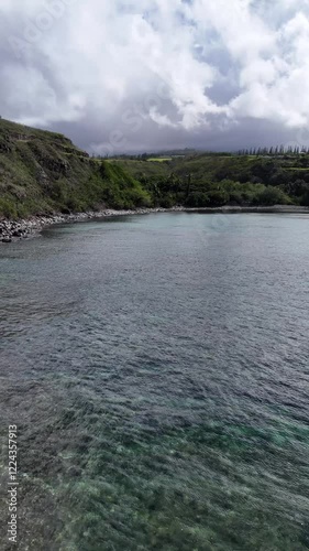 Honolua bay on a nice sunny day for snorkeling and surfing