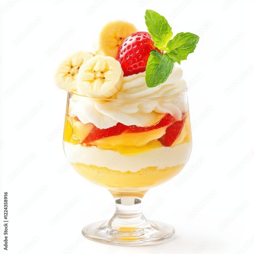 Banana pudding isolate on white background Banana pudding isolate on white background